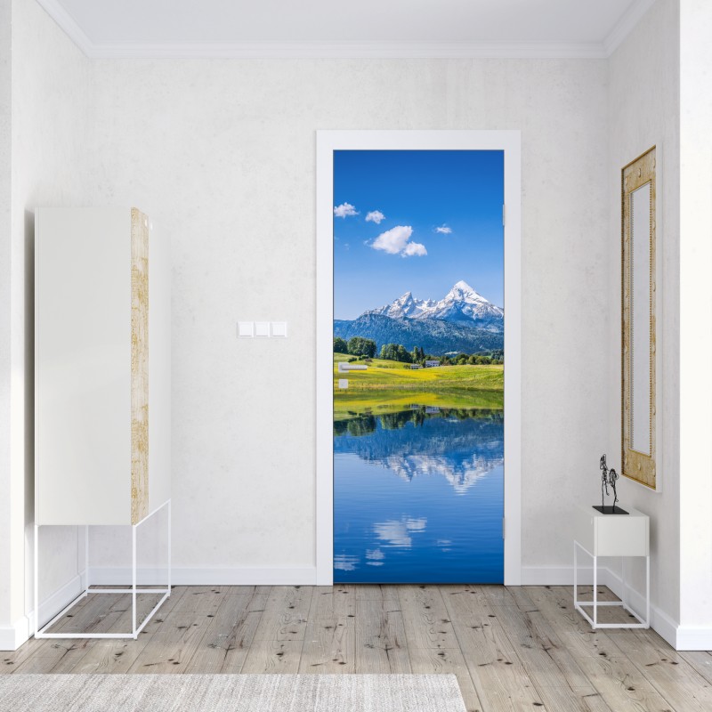 Türaufkleber ruhiges winterpanorama der Alpen – Wallnifity®