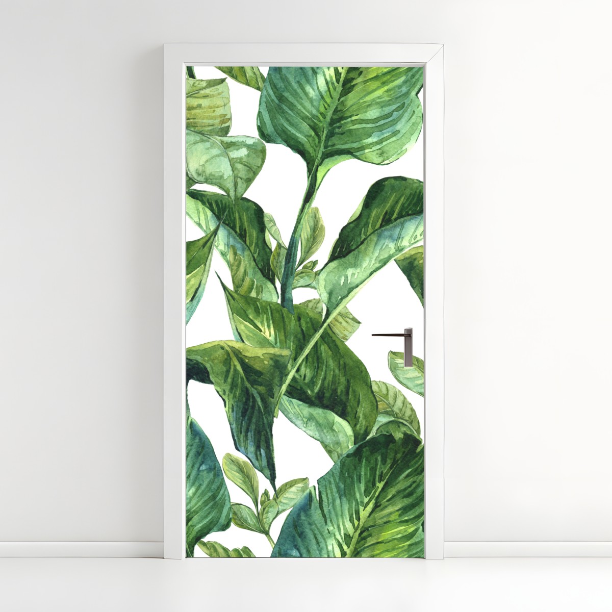 Türaufkleber üppiges aquarellmuster tropischer blätter – Wallnifity®