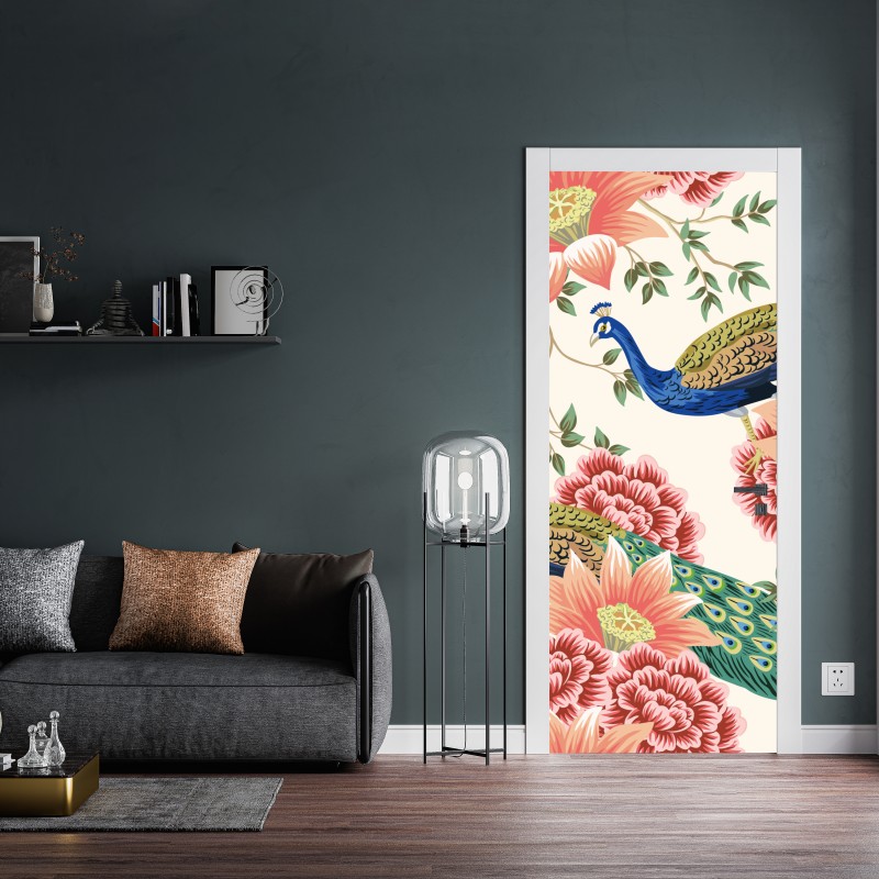 Türaufkleber goldene tropische bananenblätter – Wallnifity®