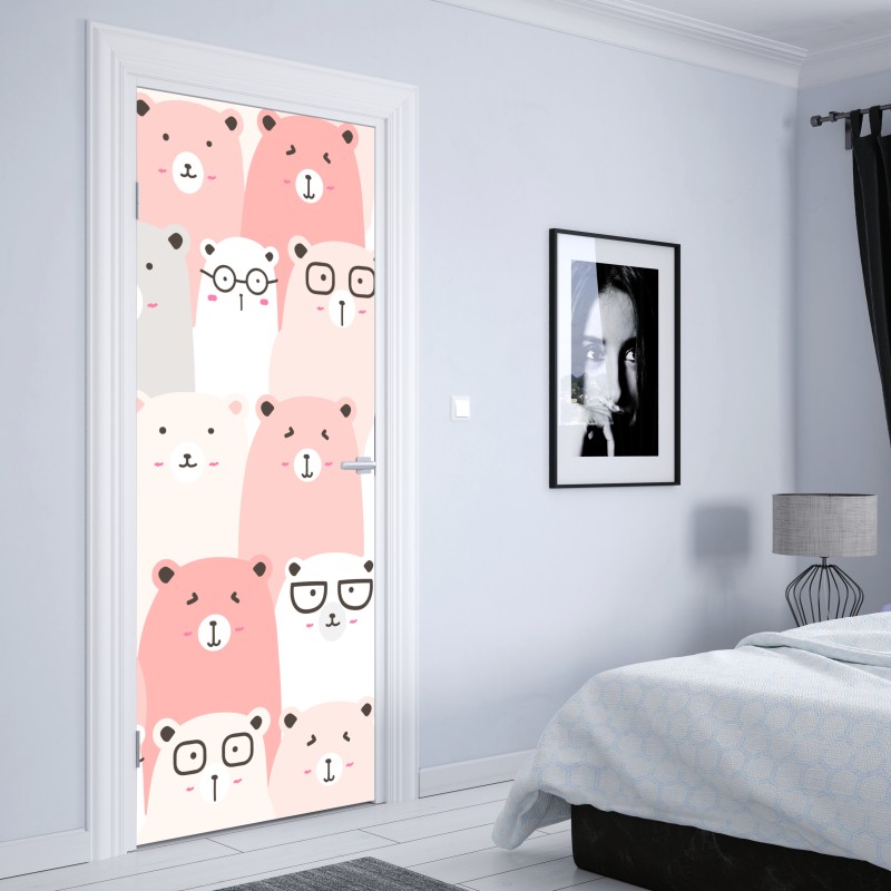 Türaufkleber sanftes eukalyptus aquarellmuster – Wallnifity®