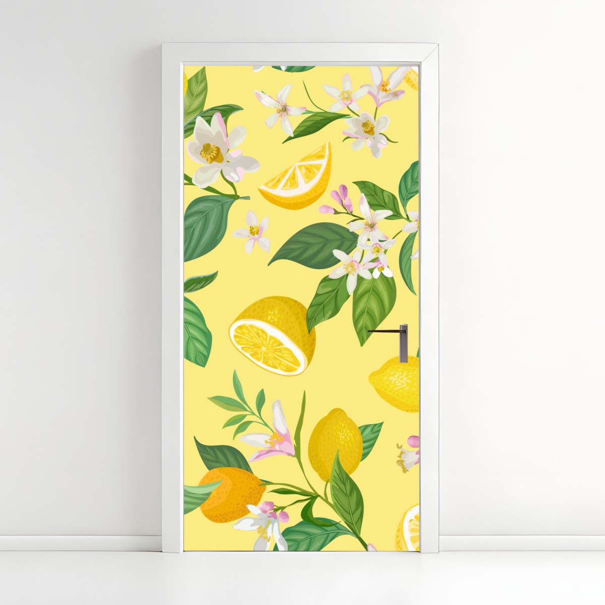 Türaufkleber zitronenblüten botanisches muster – Wallnifity®