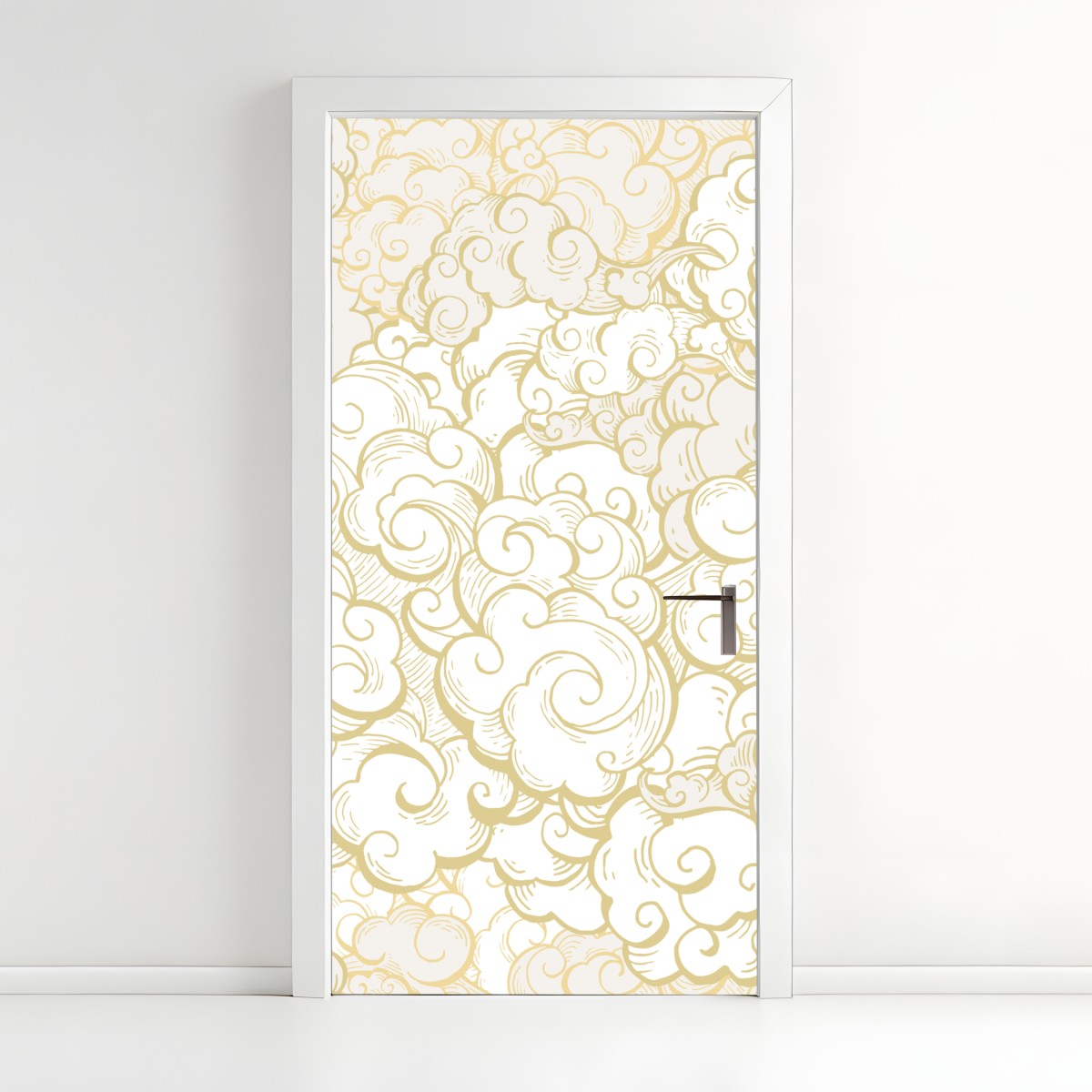 Türaufkleber goldenes ornamentales wolkenmuster – Wallnifity®