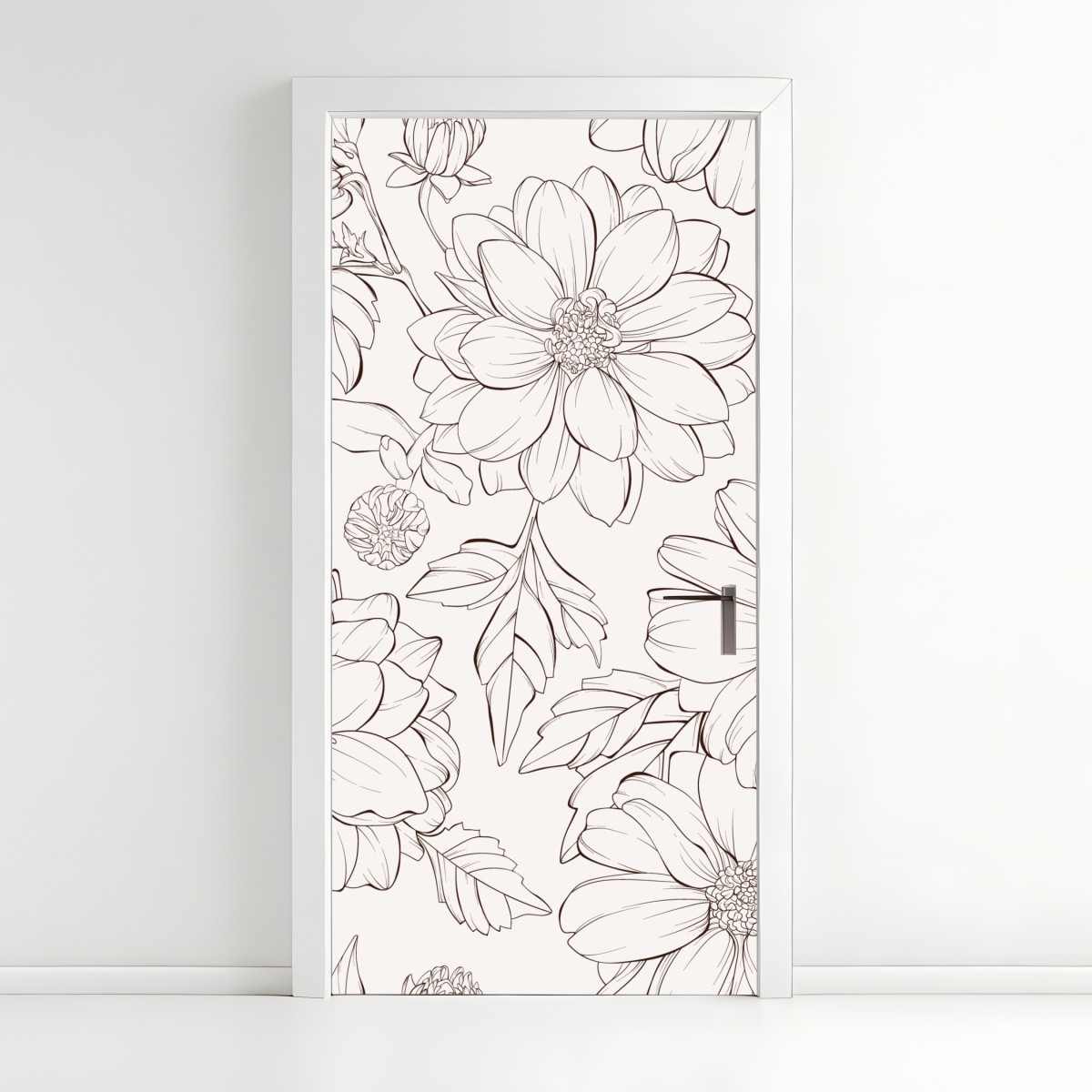 Türaufkleber zartes botanisches blumenmuster – Wallnifity®