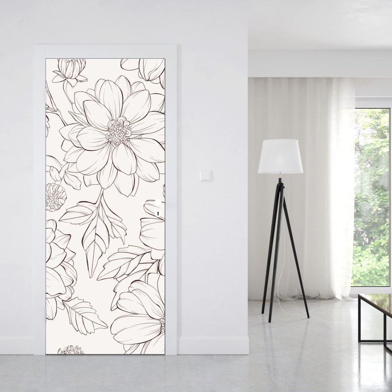 Türaufkleber monstera-blattmuster mit goldakzenten – Wallnifity®