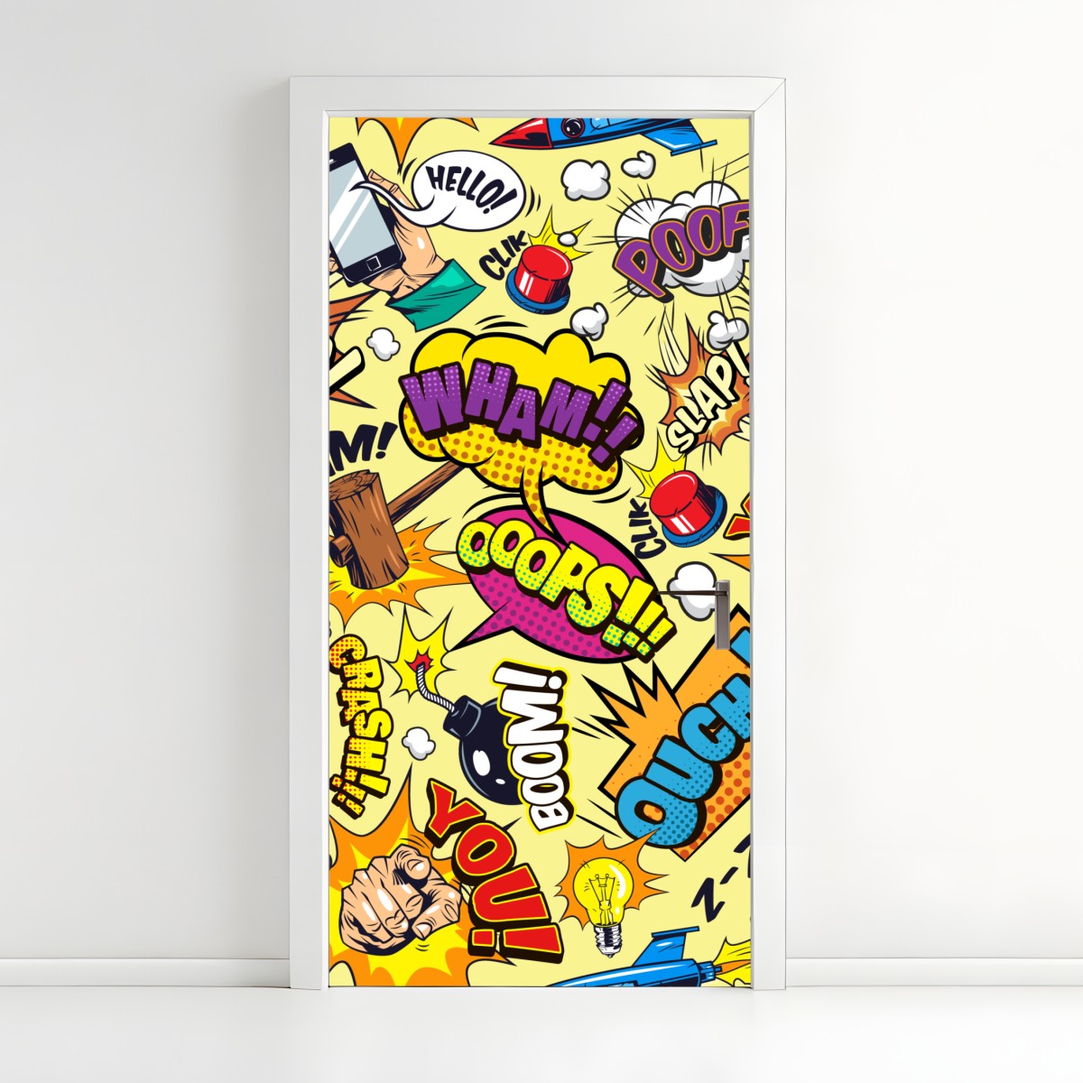 Türaufkleber retro pop-art comic collage – Wallnifity®