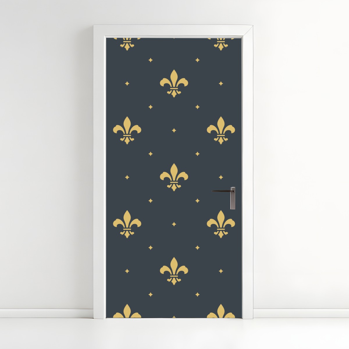 Türaufkleber goldenes lilienmuster auf dunklem hintergrund – Wallnifity®