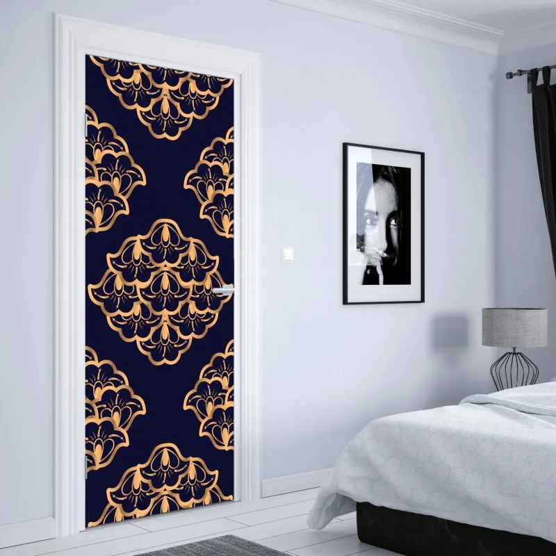 Türaufkleber tropische blätter und blüten – Wallnifity®