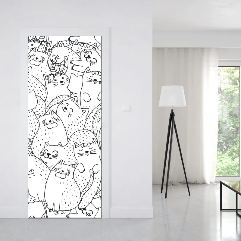 Türaufkleber tropisches aquarell botanikmuster – Wallnifity®