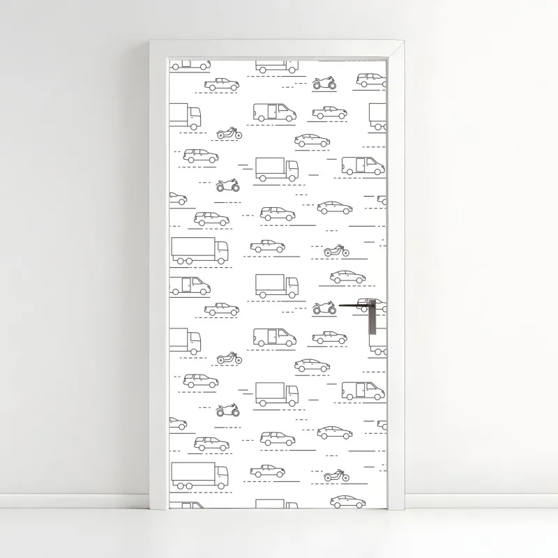 Türaufkleber zarte löwenzahnsamen in monochrom – Wallnifity®