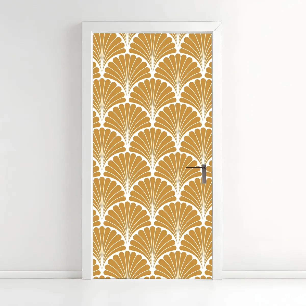 Türaufkleber goldenes fächermuster im art-deco-stil – Wallnifity®
