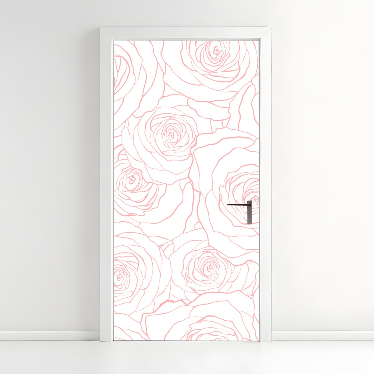 Türaufkleber zartes muster rosa rosen – Wallnifity®