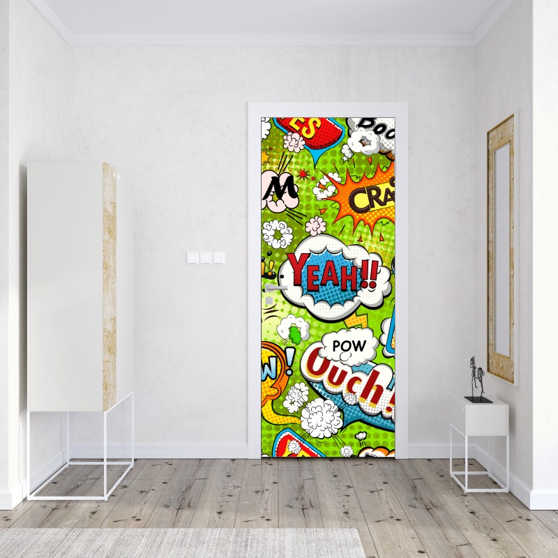 Türaufkleber leuchtender lila 3d bandwirbel – Wallnifity®
