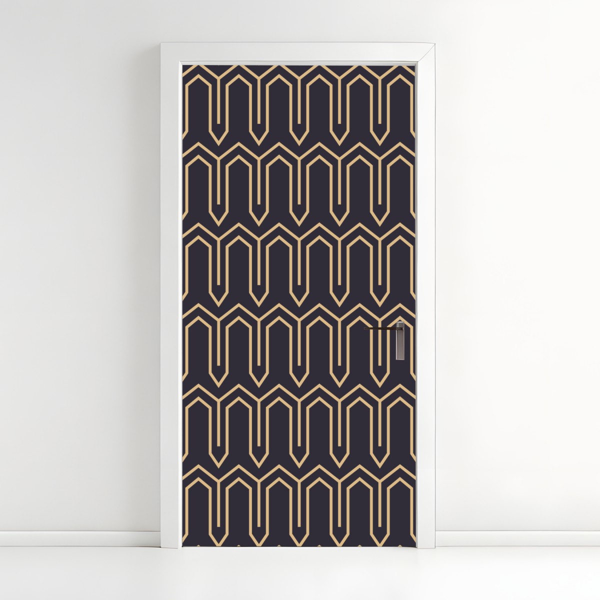 Türaufkleber art deco geometrisches muster in gold und schwarz – Wallnifity®