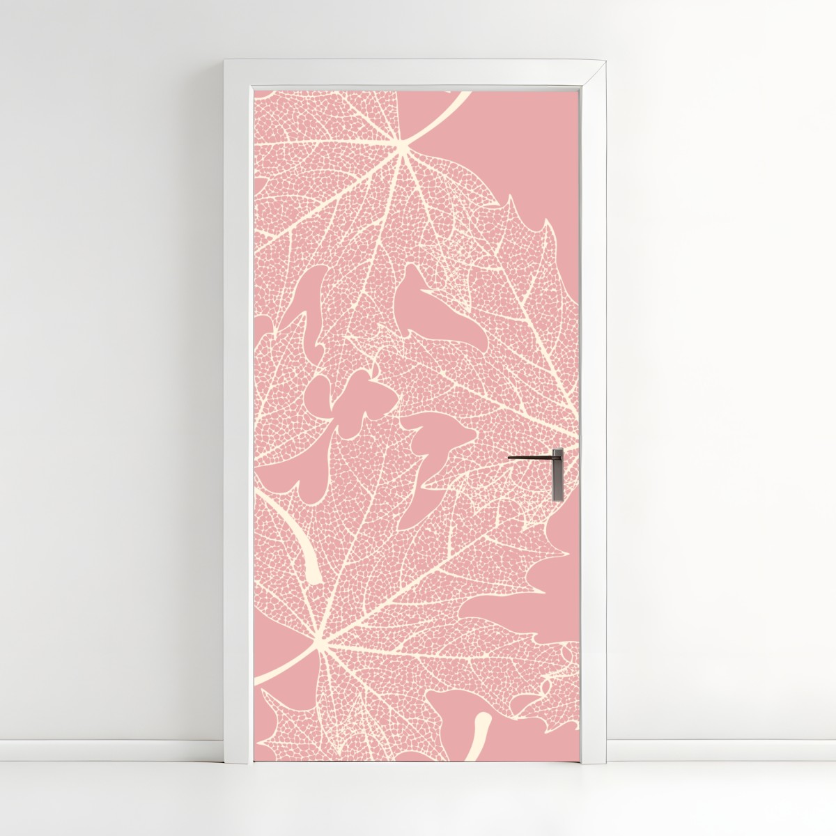 Türaufkleber zartes rosa blattmuster – Wallnifity®