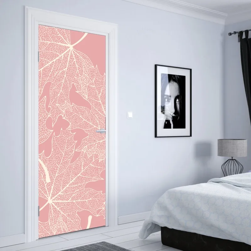 Türaufkleber nebliger sonnenaufgang über dem holzsteg – Wallnifity®