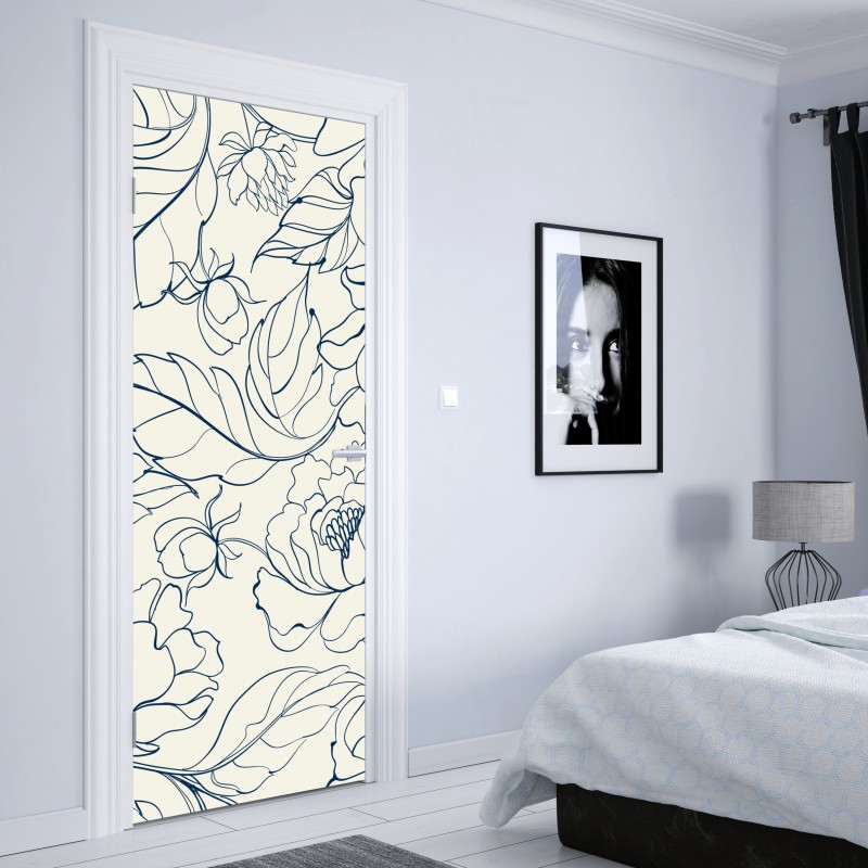 Türaufkleber pastellfarbenes geometrisches muster mit halbkreisen – Wallnifity®