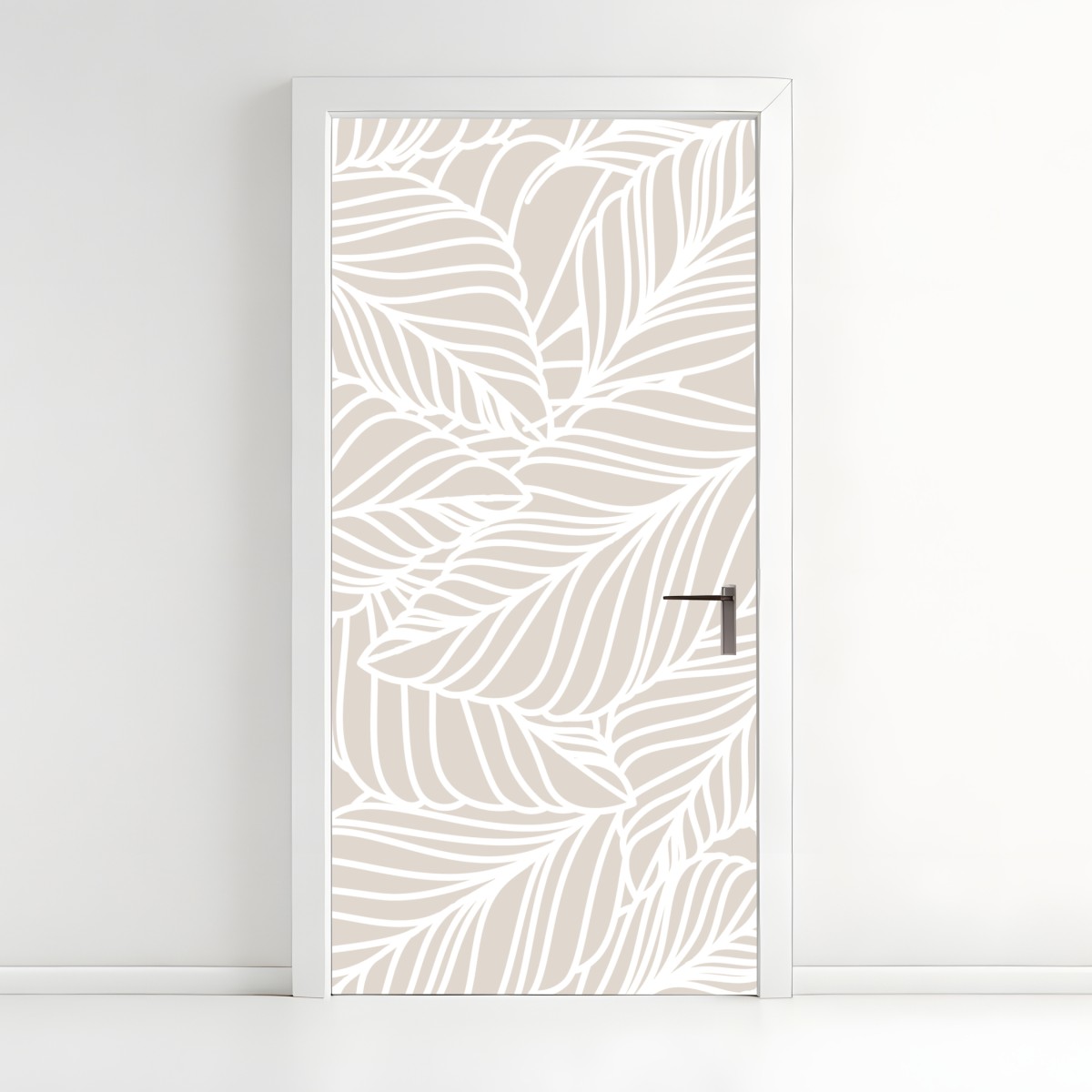 Türaufkleber beige botanisches blattmuster – Wallnifity®