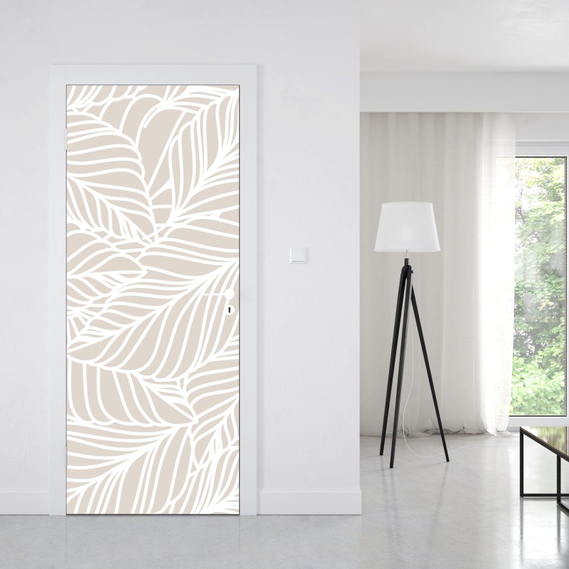 Türaufkleber weiße marmortextur mit grauen adern – Wallnifity®