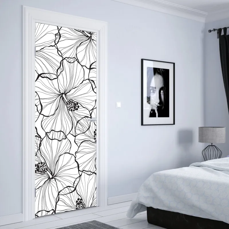 Türaufkleber elegantes goldenes geometrisches blattmuster – Wallnifity®