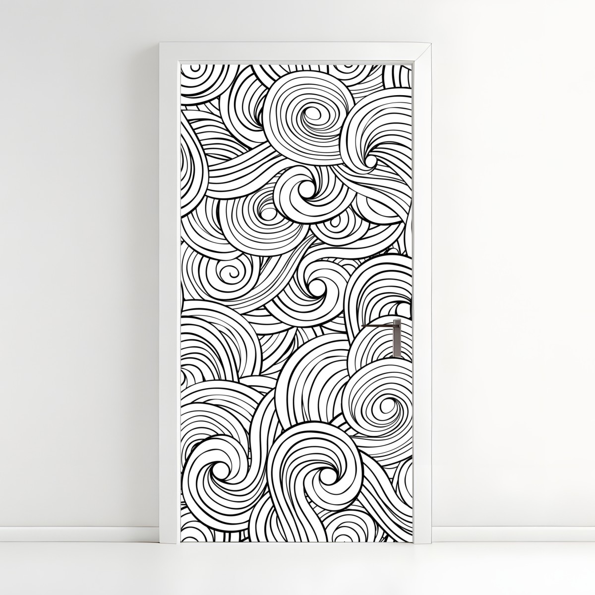 Türaufkleber schwarzweißes spiralmuster – Wallnifity®