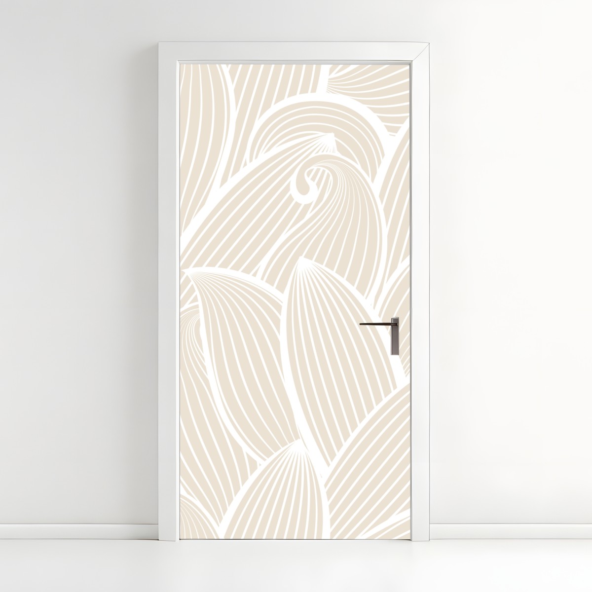 Türaufkleber zartes beige botanisches muster – Wallnifity®