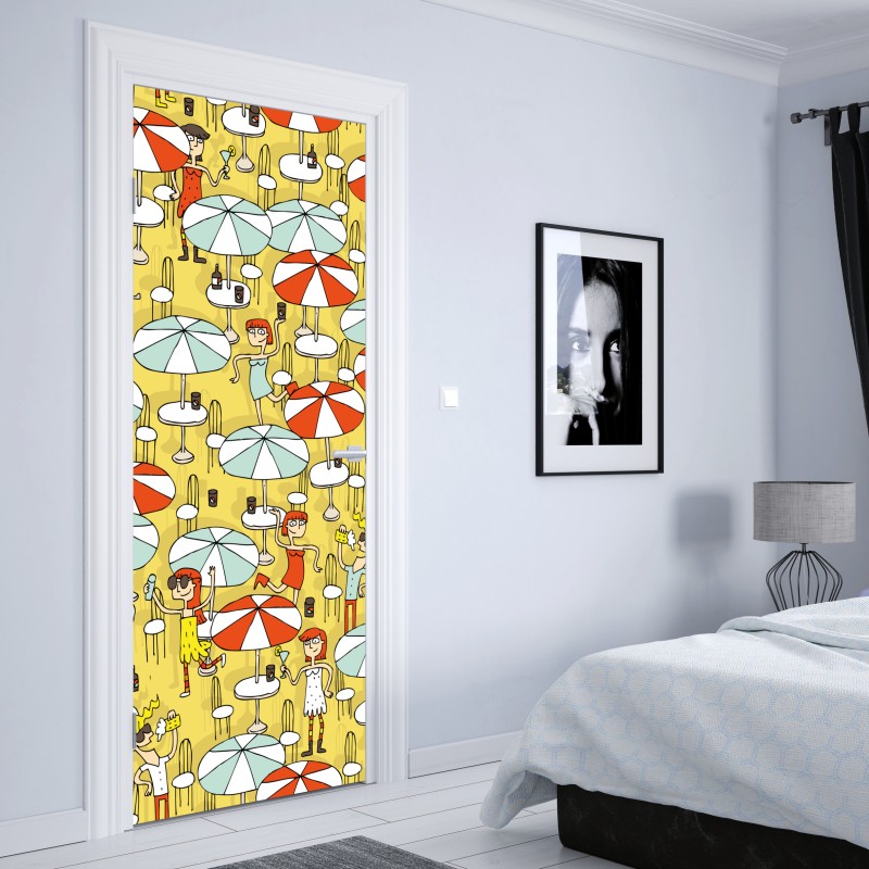 Türaufkleber zarte pastellblumen in aquarell – Wallnifity®