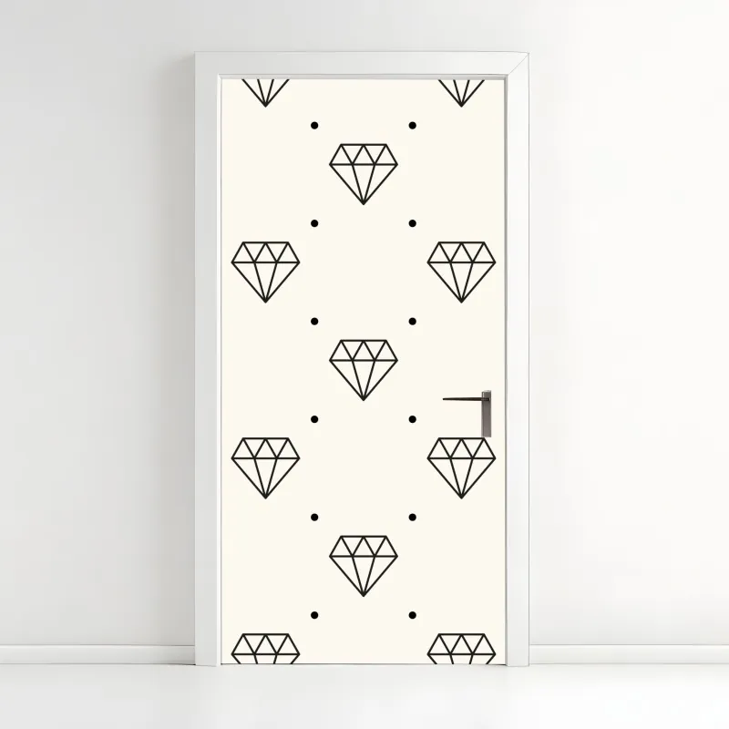 Türaufkleber leuchtendes memphis geometrisches muster – Wallnifity®