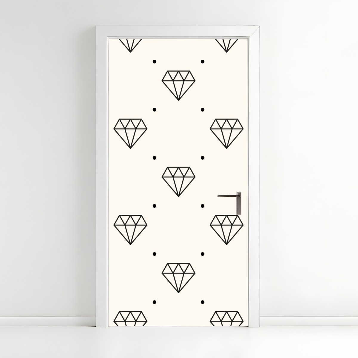 Türaufkleber minimalistisches diamantenmuster mit punkten – Wallnifity®