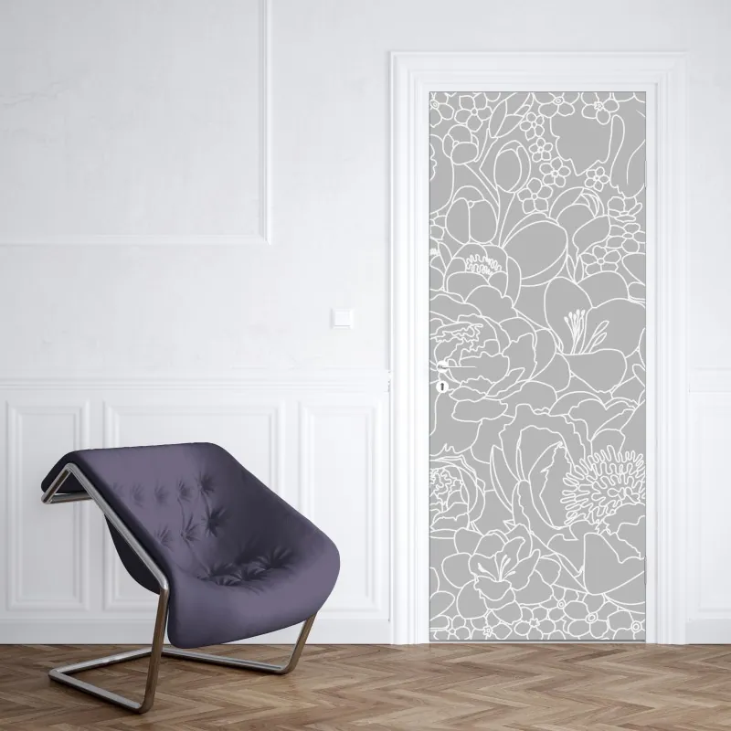Türaufkleber abstraktes muster goldener wellen – Wallnifity®