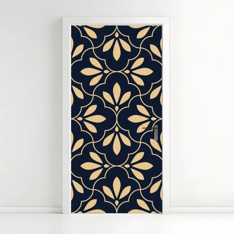 Türaufkleber zartes blaues blumenmuster – Wallnifity®