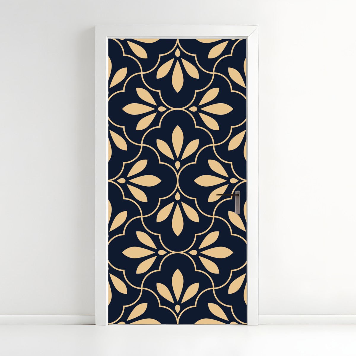 Türaufkleber marineblau-beige ornament – Wallnifity®