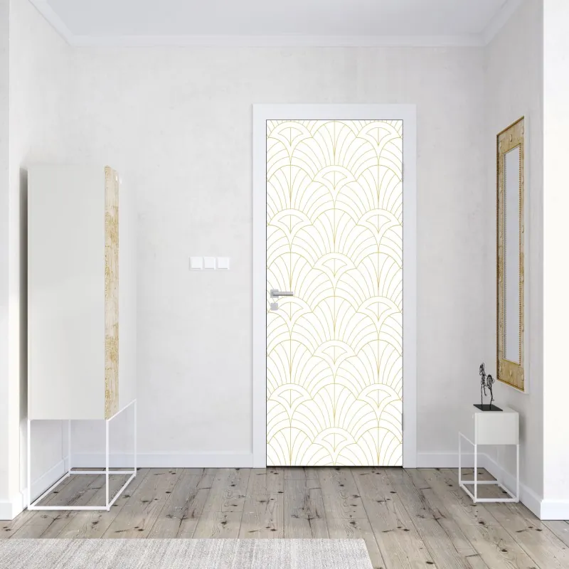 Türaufkleber weiße marmortextur mit grauen adern – Wallnifity®