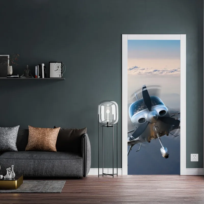 Türaufkleber zarte löwenzahnsamen in monochrom – Wallnifity®