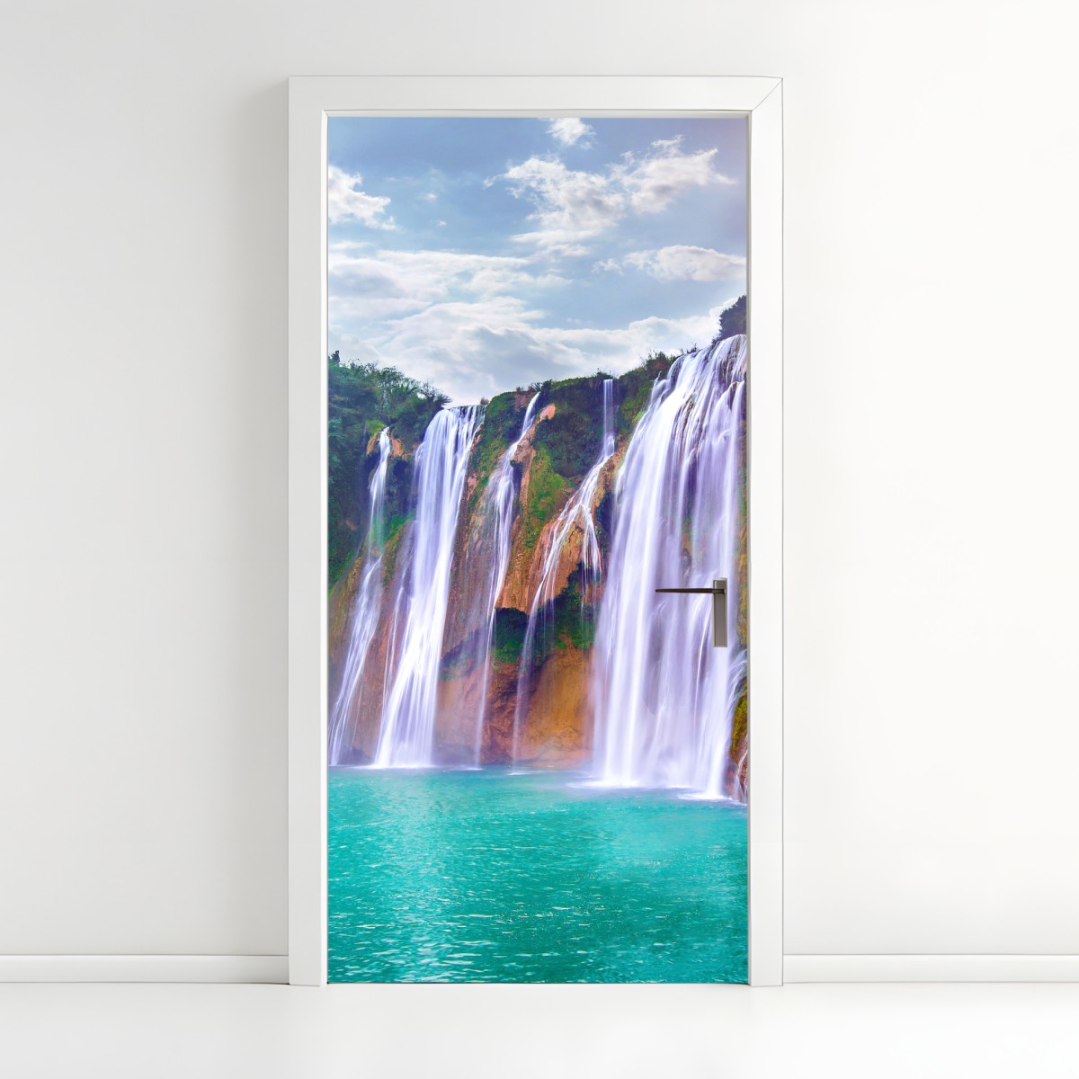 Türaufkleber Jiulong wasserfall türkis kaskade in Luoping, China – Wallnifity®