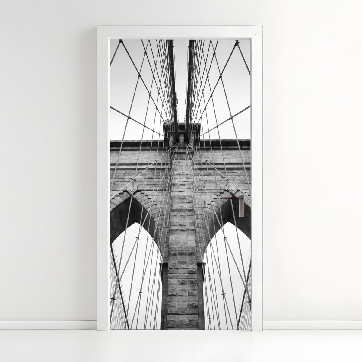 Türaufkleber monochrome hängebrücke aus grafischer perspektive – Wallnifity®
