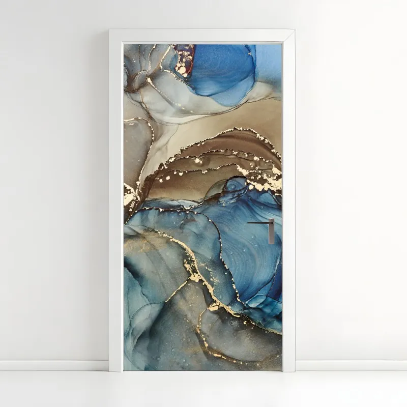 Türaufkleber aquarell eukalyptus blättermuster – Wallnifity®