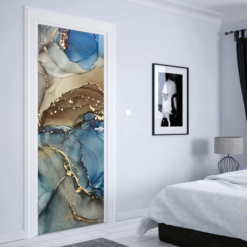 Türaufkleber aquarell eukalyptus blättermuster – Wallnifity®