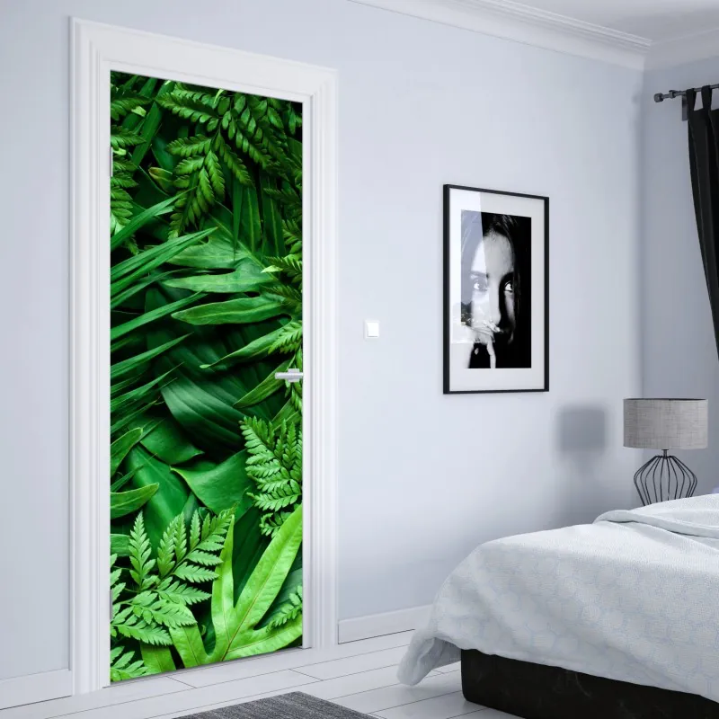 Türaufkleber zarte nahaufnahme von löwenzahnsamen in monochrom – Wallnifity®