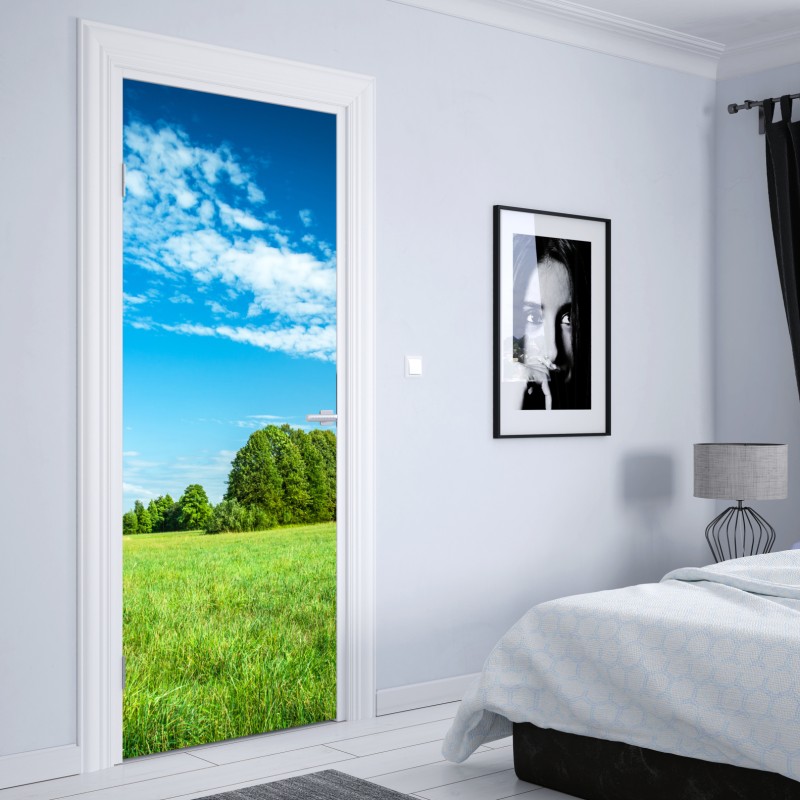 Türaufkleber lebhaftes aquarell blumenmuster – Wallnifity®