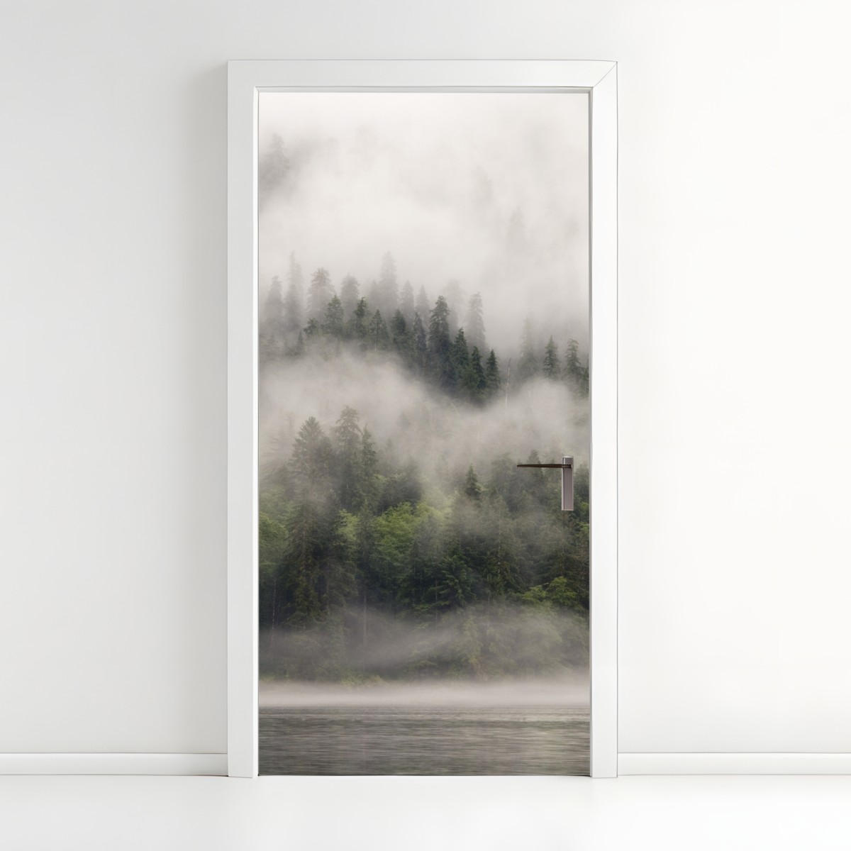 Türaufkleber nebliger küstenwald, British Columbia – Wallnifity®