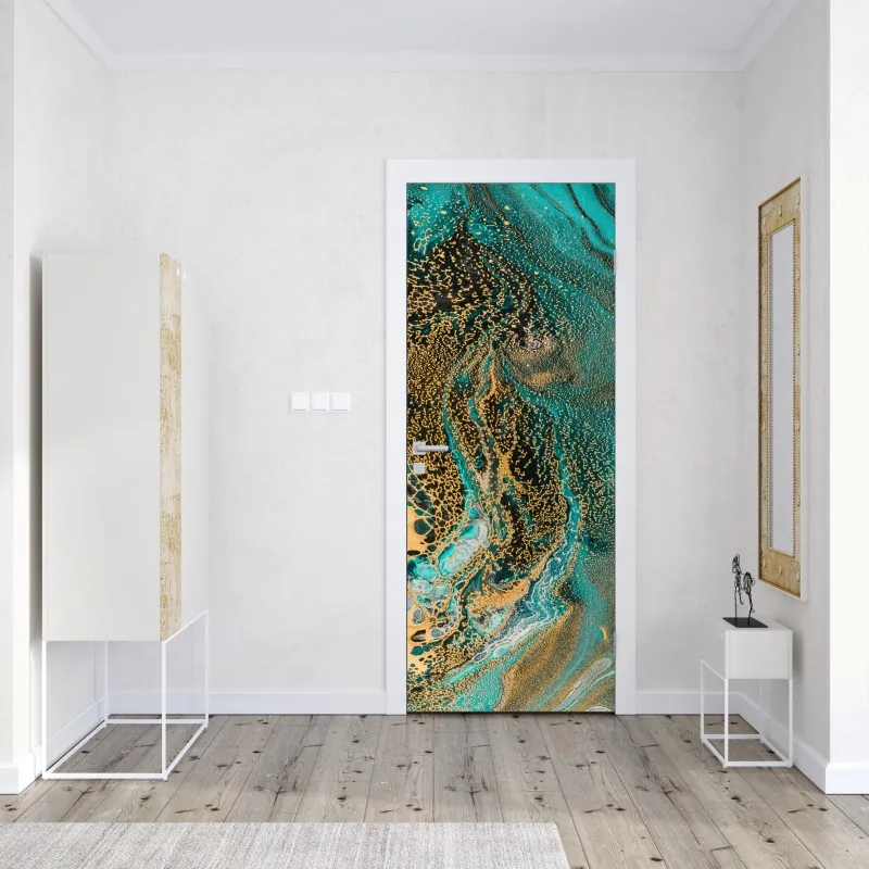 Türaufkleber aquarell monstera blättermuster – Wallnifity®