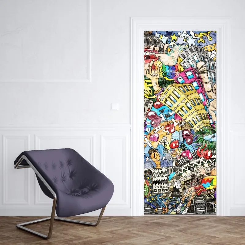 Türaufkleber goldenes art deco bogenmuster – Wallnifity®
