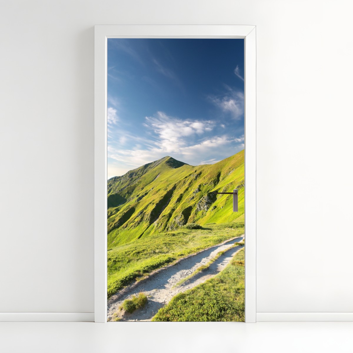 Türaufkleber sonnenbeschienener berggrat mit pfad – Wallnifity®