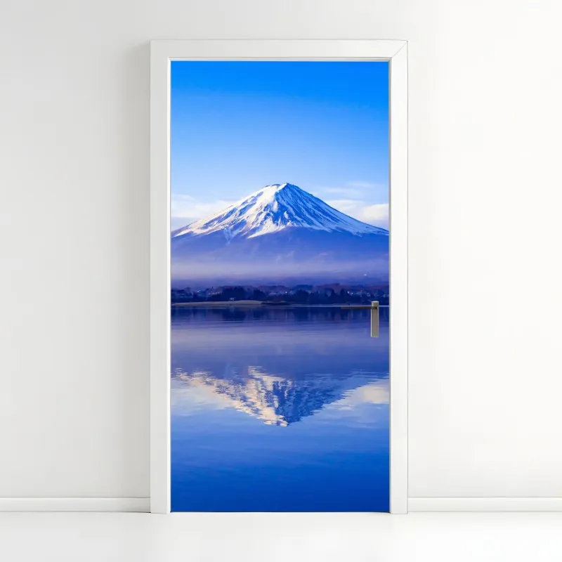Türaufkleber luftpanorama der küste von Teneriffa mit dem Mount Teide – Wallnifity®