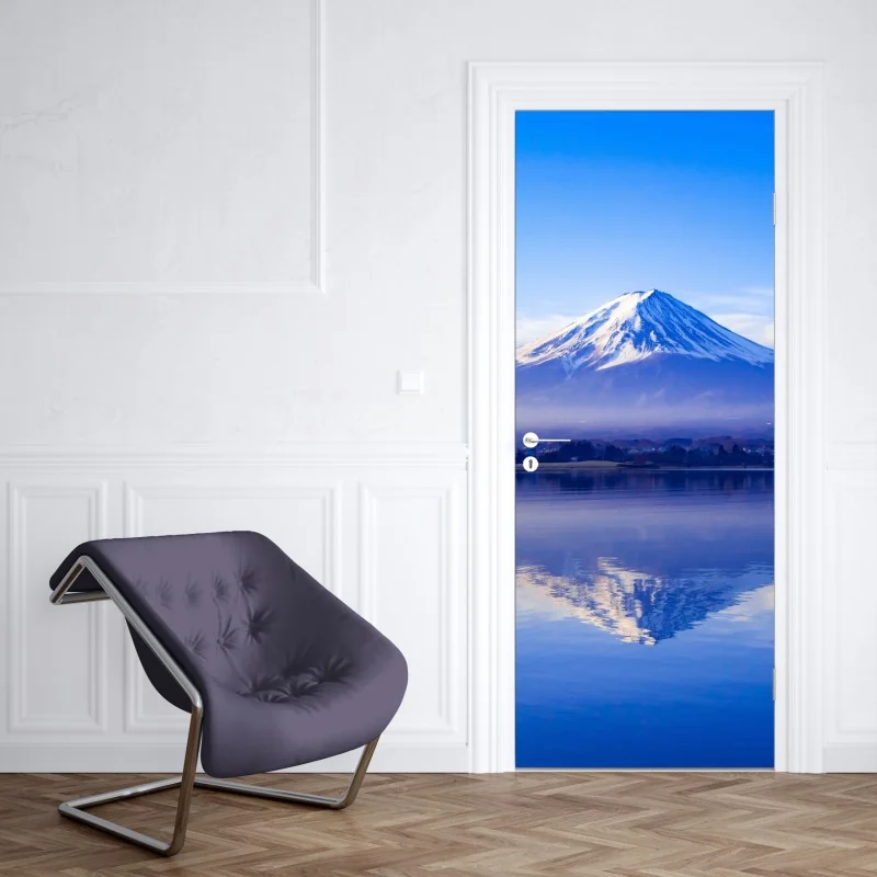 Türaufkleber luftpanorama der küste von Teneriffa mit dem Mount Teide – Wallnifity®