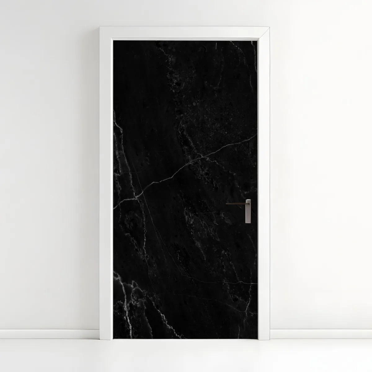 Türaufkleber schwarzer marmor mit weißen adern – Wallnifity®