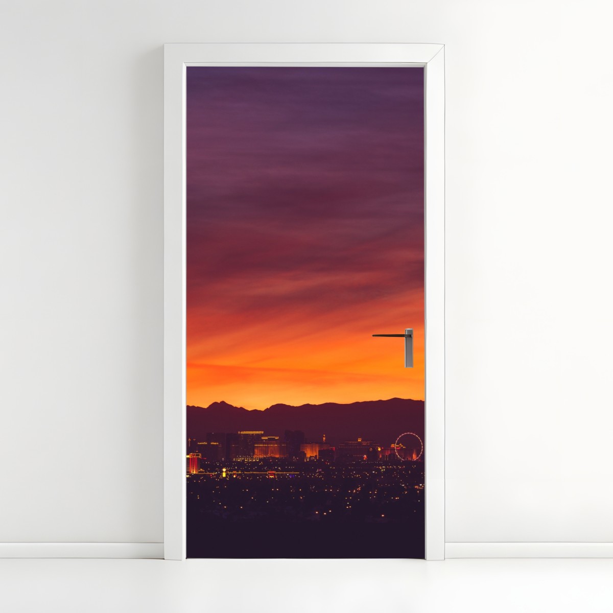 Türaufkleber Las Vegas sonnenuntergang skyline panorama – Wallnifity®