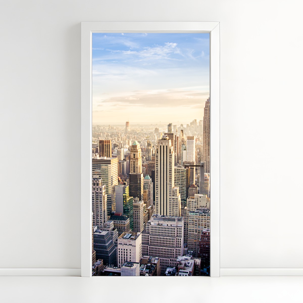 Türaufkleber New York skyline im morgenlicht – Wallnifity®