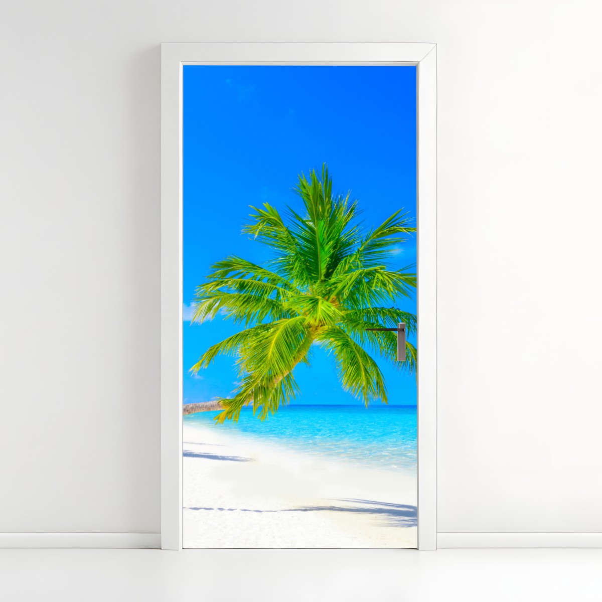 Türaufkleber traumhafte strandlandschaft auf den Malediven – Wallnifity®