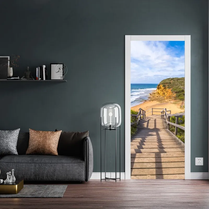 Türaufkleber leuchtender lila 3d bandwirbel – Wallnifity®